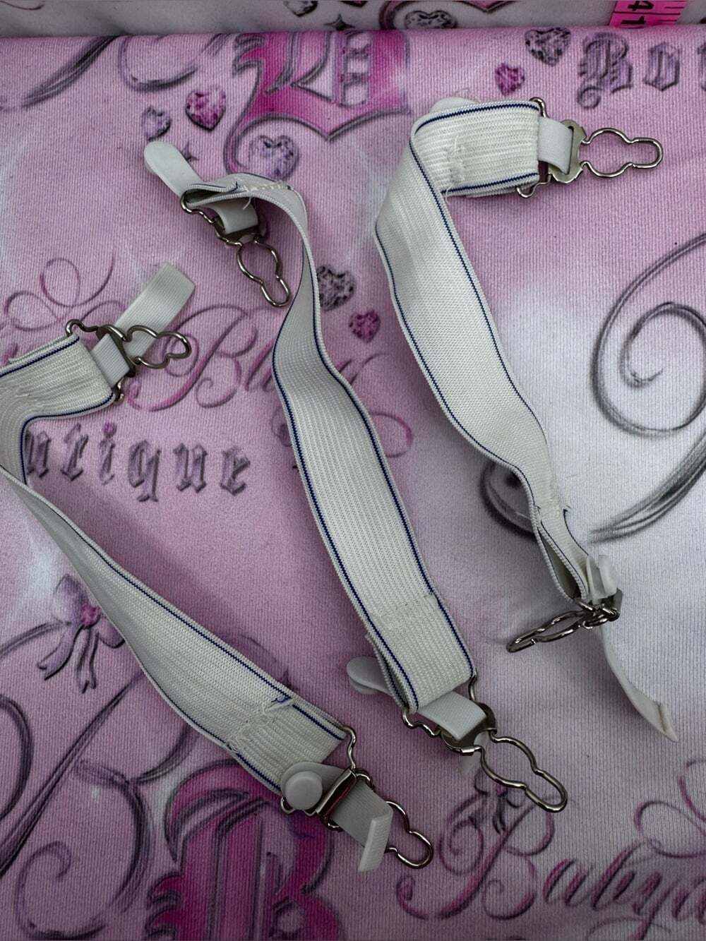3 straps sheets corners hold down replacement White Elastic Strap Metal Clips